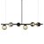 Lustre Pendente Figo PRETO - 6 Globos Esfera de Vidro Âmbar - Imagem 1
