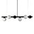 Lustre Pendente Figo PRETO - 6 Globos Esfera de Vidro Branco - Imagem 1