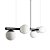 Lustre Pendente Figo PRETO - 6 Globos Esfera de Vidro Branco - Imagem 3