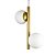Lustre Pendente Figo com 2 Globos Esfera de Vidro - Ouro - Imagem 1