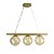 Lustre Pendente Figo OURO - 3 Globos Esfera de Vidro Âmbar - Imagem 1