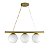 Lustre Pendente Figo OURO - 3 Globos Esfera de Vidro Branco - Imagem 1