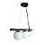 Lustre Pendente Figo PRETO - 3 Globos Esfera de Vidro Branco - Imagem 3