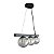 Lustre Pendente Figo PRETO - 3 Globos Esfera de Vidro Fumê - Imagem 4