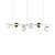 Lustre Pendente Figo BRANCO / DOURADO - 6 Globos Esfera de Vidro Branco - Imagem 1