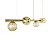 Lustre Pendente Figo OURO - 6 Globos Esfera de Vidro Âmbar - Imagem 3