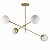 Lustre Lirio com 4 Globos Esfera de Vidro Branco - OURO - Imagem 1