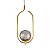 Lustre Pendente ON CLIP - OURO com globo de vidro fumê - Imagem 1