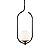 Lustre Pendente ON CLIP - PRETO com globo de vidro branco - Imagem 1