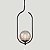 Lustre Pendente ON CLIP - PRETO com globo de vidro fumê - Imagem 3
