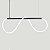 Lustre Design Moderno Rope 38w - Silicon LED 6000K - PRETO - Imagem 3