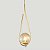 Lustre Pendente ON DROP - DOURADO com globo de vidro âmbar - Imagem 4