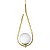 Lustre Pendente ON DROP - DOURADO com globo de vidro branco - Imagem 1