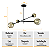 Lustre Lirio com 4 Globos Esfera de Vidro Ambar PRETO - Imagem 5