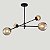 Lustre Lirio com 4 Globos Esfera de Vidro Ambar PRETO - Imagem 2