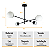 Lustre Lirio com 4 Globos Esfera de Vidro Branco - PRETO - Imagem 4