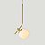 Lustre Pendente ON LY - DOURADO com globo de vidro Branco - Imagem 2