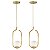 Kit 2 Pendentes Lustres On Clip DOURADO globo de vidro BRANCO - Imagem 1