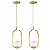 Kit 2 Pendentes Lustres On Clip DOURADO globo de vidro BRANCO - Imagem 1