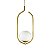 Kit 2 Pendentes Lustres On Clip DOURADO globo de vidro BRANCO - Imagem 2