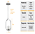Kit 2 Pendentes Lustres On Clip PRATA globo de vidro BRANCO - Imagem 6
