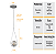 Kit 2 Pendente Lustre On Drop PRATA globo de vidro FUME - Imagem 4