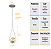 Kit 2 Pendentes Lustres On Drop PRATA globo de vidro AMBAR - Imagem 6