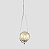 Kit 2 Pendentes Lustres On Drop PRATA globo de vidro AMBAR - Imagem 5