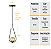 Kit 2 Pendentes Lustres On Drop PRETO globo de vidro AMBAR - Imagem 4