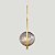 Pendente Lustre On Loop DOURADO com globo de vidro FUME - Imagem 4