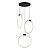 Lustre 3 pendente Circular AURA 25cm - PRETO - LED 45w 6000k - Imagem 1