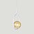 Pendente Lustre On Loop BRANCO com globo de vidro AMBAR - Imagem 4