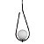 Lustre Pendente ON DROP - PRETO com globo de vidro branco - Imagem 1