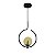 Pendente Lustre On Loop PRETO com globo de vidro - Imagem 2