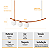 Lustre Pendente Katana BRONZE 3 Globos Esfera Vidro Branco - Imagem 5