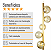 Lustre Vertical Figo OURO - 5  Globos Esfera de Vidro Âmbar - Imagem 6