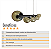 Lustre Pendente Figo PRETO - 5 Globos Esfera de Vidro Âmbar - Imagem 6