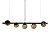 Lustre Pendente Figo PRETO - 5 Globos Esfera de Vidro Âmbar - Imagem 1