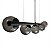 Lustre Pendente Figo PRETO - 5 Globos Esfera de Vidro Fumê - Imagem 3