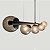 Lustre Pendente Figo PRETO - 5 Globos Esfera de Vidro Fumê - Imagem 4