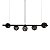 Lustre Pendente Figo PRETO - 5 Globos Esfera de Vidro Fumê - Imagem 1