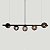 Lustre Pendente Figo PRETO - 5 Globos Esfera de Vidro Fumê - Imagem 2