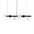 Lustre Pendente Figo PRETO COBRE - 6 Globos Esfera de Vidro Branco - Imagem 1
