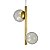 Lustre Pendente Figo OURO - 2 Globos Esfera de Vidro Fumê - Imagem 1