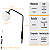 Arandela New Figo Preta c/ plug e interruptor - Vidro Branco - Imagem 7