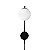 Arandela New Figo Preta c/ plug e interruptor - Vidro Branco - Imagem 5