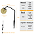 Arandela New Figo Preto c/ plug e interruptor - Vidro Âmbar - Imagem 7