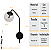 Arandela New Figo Preto c/ plug e interruptor - Vidro Transparente - Imagem 7