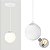 Pendente BRANCO C/ Globo de Vidro BRANCO de 14cm + LED 2W - Imagem 1