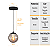 Pendente BRONZE C/ Globo de Vidro FUME de 14cm + LED 2W - Imagem 4